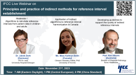 Вебинар IFCC: «Принципы и практика применения непрямых методов расчета референтных интервалов»